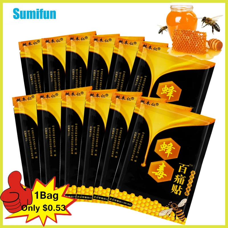 

80-160Pcs Bee Venom Analgesic Patch Knee Back Muscle Joint Pain Relief Plaster Rheumatism Arthritis Painkiller Massage Plaster