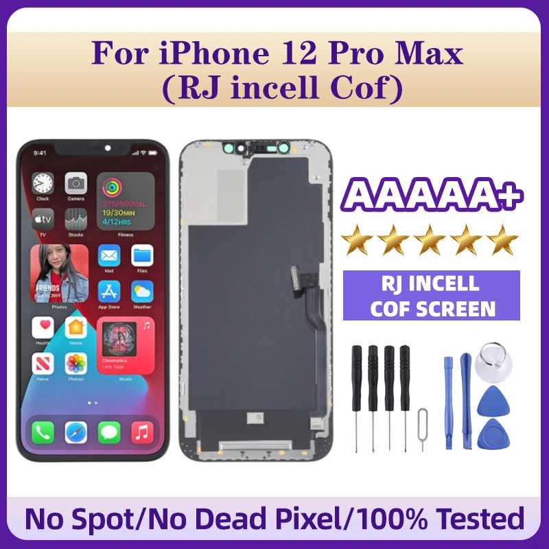 

RJ Incell Cof Screen LCD Screen and Digitizer Full Assembly for iPhone 12 Pro Max Mobile Phone LCD Screen Replacement
