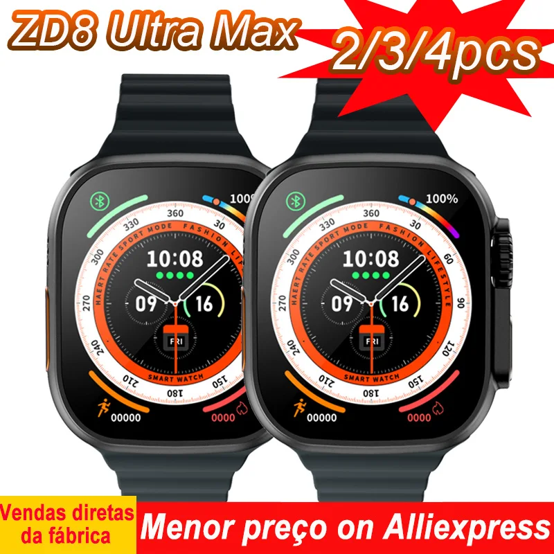 

Смарт-часы ZD8 Ultra Max мужские, 2 шт., 3 шт., серия 8, 49 мм, титановый сплав