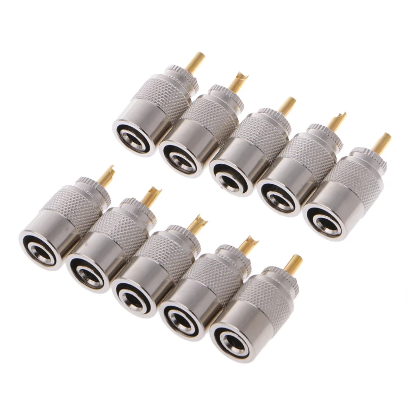 

10 Pcs UHF PL-259 Male Solder RF Connector Plugs For RG8X Coaxial Coax Cable JIAN