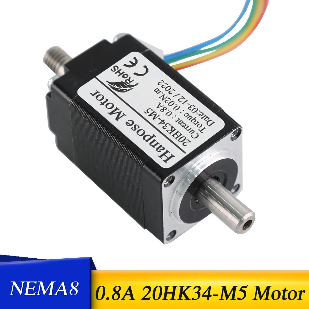 

Двухфазный шаговый электродвигатель NEMA8 20HK34-M5, шаговый Электродвигатель с Двойной Осью 0,8a 0021 Н. См, двигатель для оборудования для 3d-монитор...