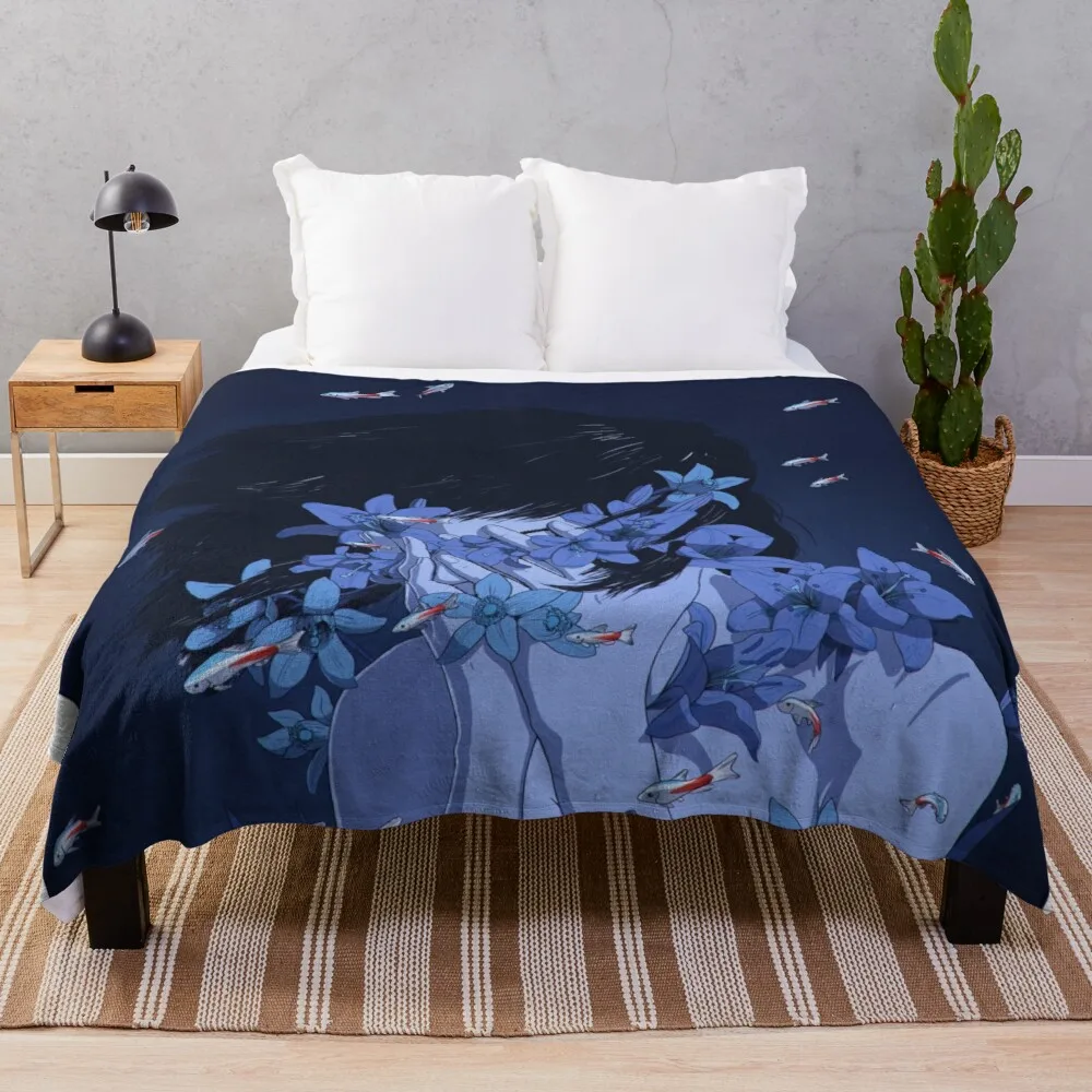 

Designer Throw Perfect Blue Weed Blanket Ultra-Soft Micro Fleece Faux Fur Blanket Throw Blankets