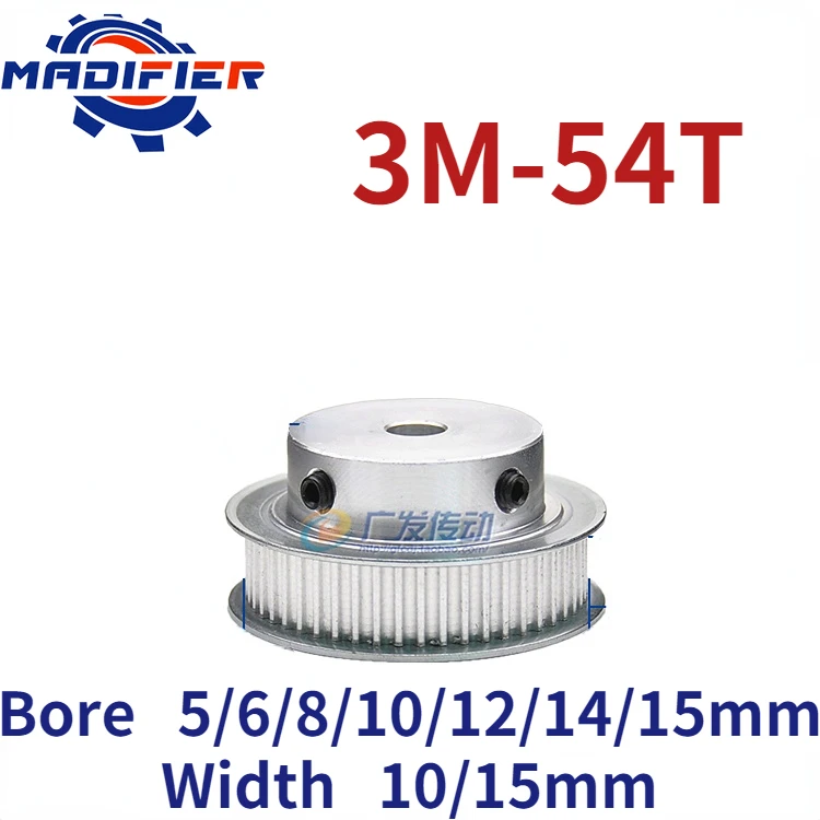 

BF type 54 Teeth 3M Timing Pulley Bore 5/6/8/10/12/14/15mm for 10mm 15mm Width belt used in linear pulley