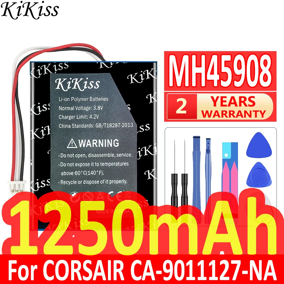 Мощная батарея 1250 мАч KiKiss для CORSAIR CA-9011127-NA 9011136-AP для Garmin MH45908 H2100 Dolby 7,1 Bateria