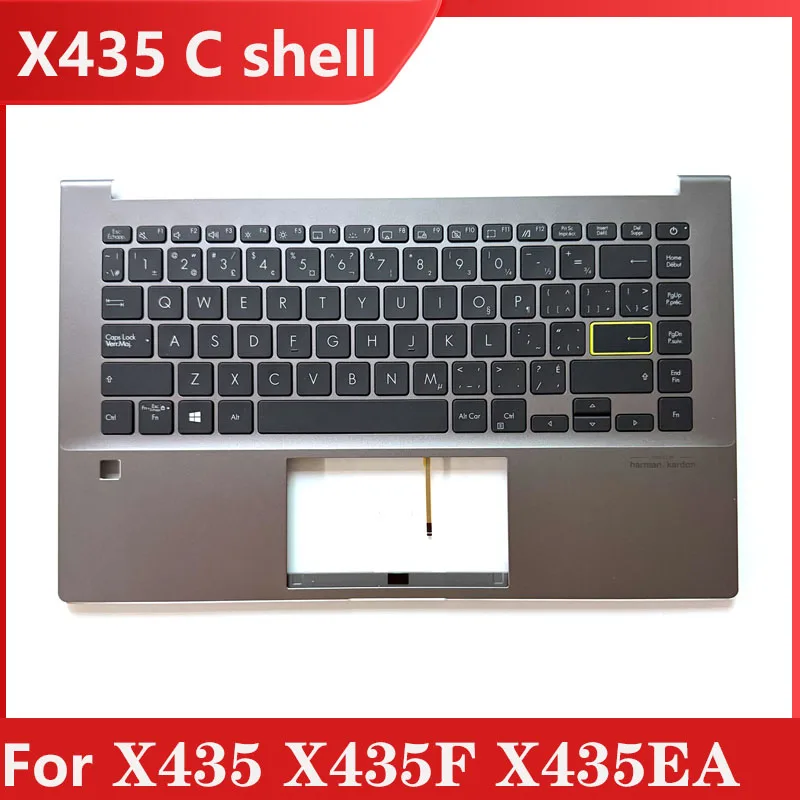 Фото Подходит для ноутбуков X435, X435F, X435Ea: верхняя часть корпуса (C-крышка) с клавиатурой, упор для рук, основной блок, запчасти и аксессуары для ноутбуков, рамка компьютера. №1