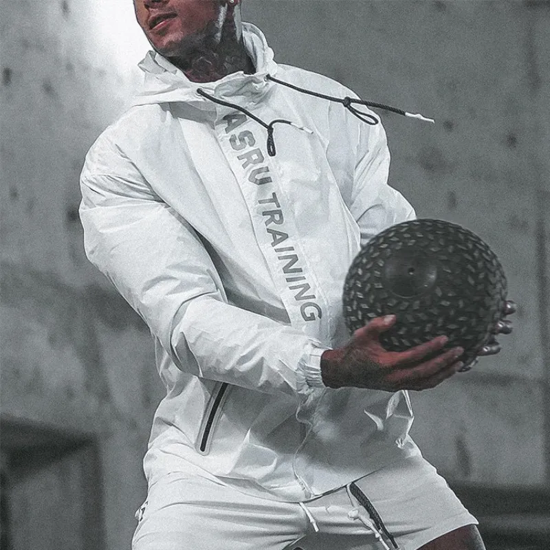 

Спортивная куртка для бега, ветровка, мужские толстовки, тренировочная одежда, ветрозащитное пальто с капюшоном, спортивная одежда для трен...