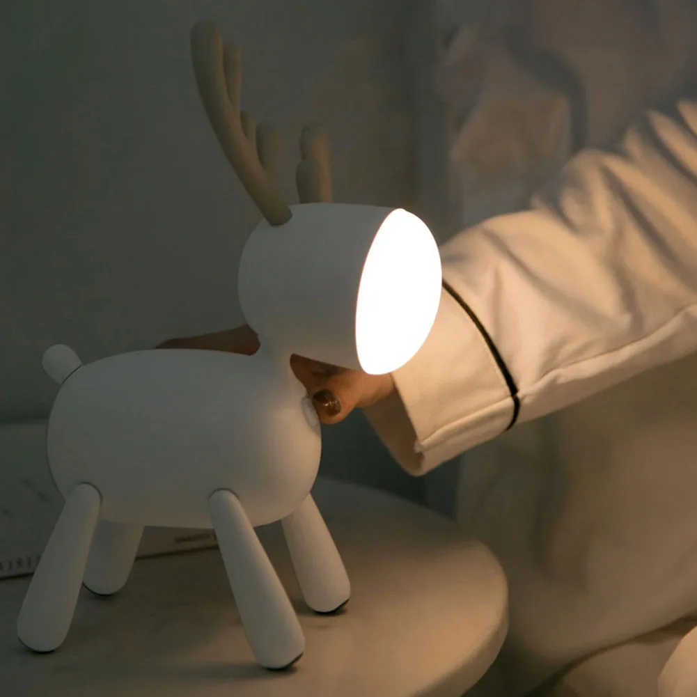 

Милый мини-ночсветильник в виде лося, подарок для студентов, светодиодный креативный детский ночсветильник, защита глаз, украшение для дома...