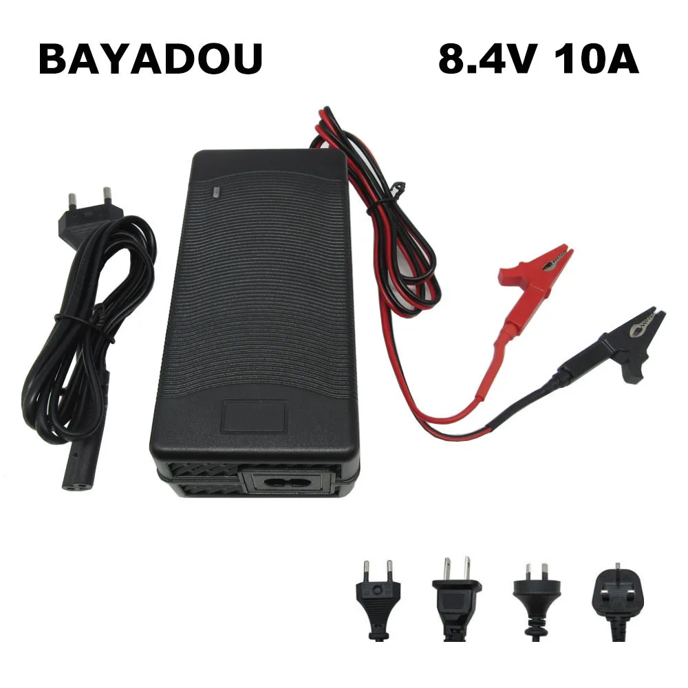 

8.4V 10A Lithium Fast Charger 2S 7.2V 7.4V Li-ion Energy Storage Solar RV 100AH Battery Smart Charger