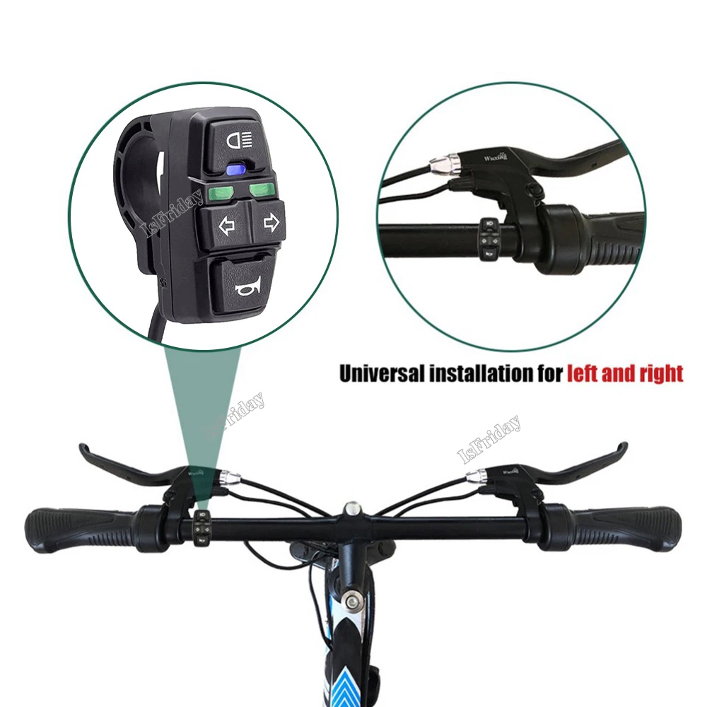

Bicycle Lithium Battery Modification Accessories Five-star DK336 Three-in-one Switch 36v 48v Horn Headlight Turn Switch