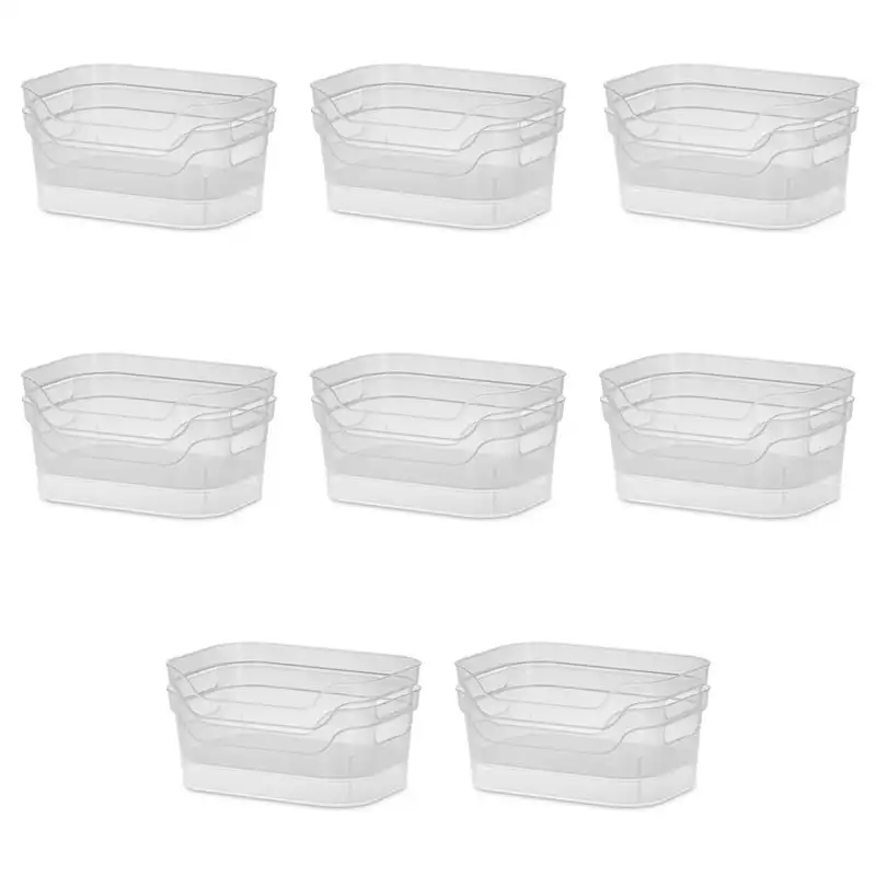 

Open Bin Plastic, Clear, Set of 16