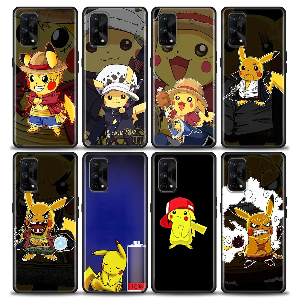 

Pokemon Pikachu Cosplay Phone Case for Realme 5 6 7 X7 X50 5G Pro Ultra 7i C3 C11 C15 XT Silicone Case Cover Pikachu