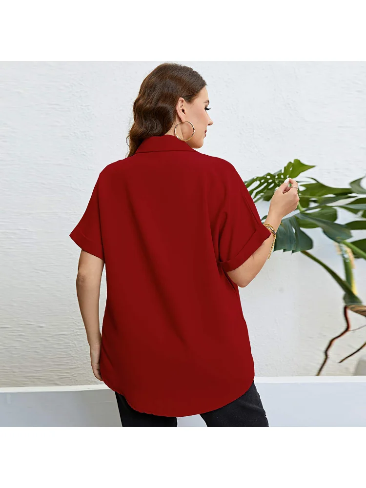 Summer New Chiffon Shirt Printed Ribbon Shirt plus size summer outfits t-shirts