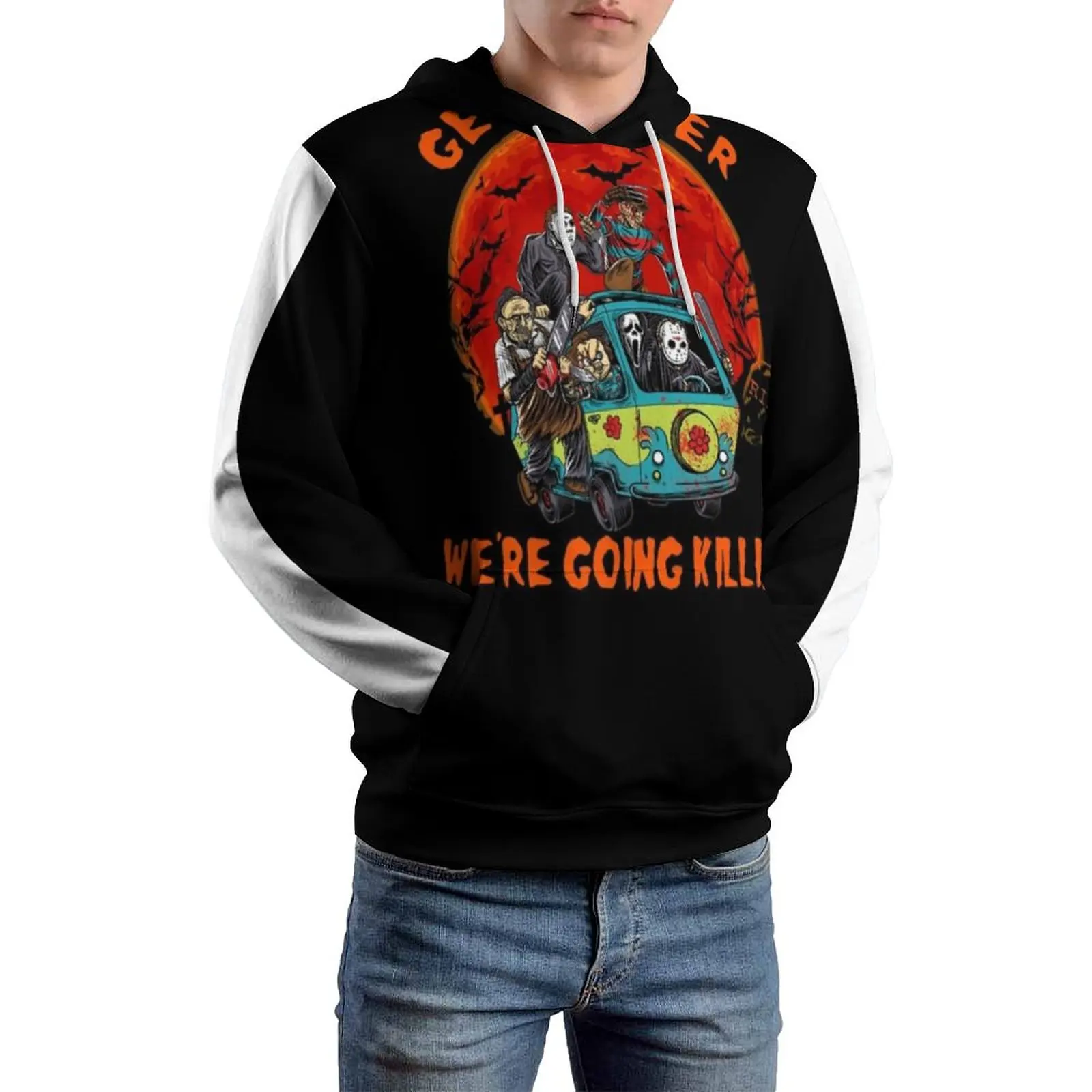 

Get In Loser We're Going Killing Hoodie Halloween Scary Ghost Spooky Fashion Long Length Mens Hoodies Men Winter Pullover Hoodie