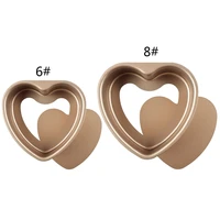 food grade carbon steel diy heart shaped cake pan baking mold tool with removable bottom for kitchen accessories 6 inch 8 inch
