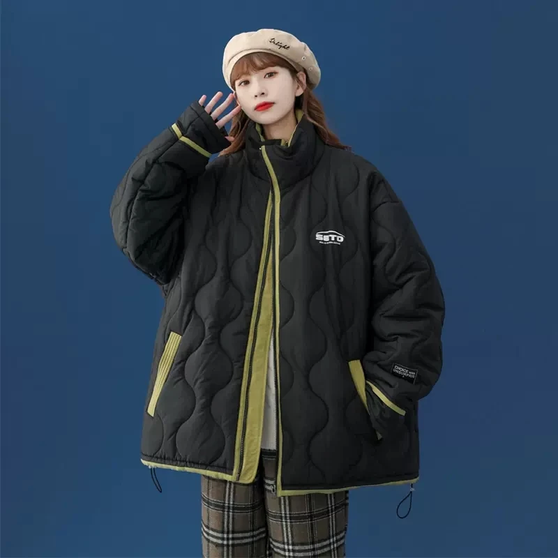 Winter Cotton Jackets Women's Clothing Loose Parkas Overcoats 2023 New Casual Stand Collar Oversized Winter Coats Girls bd685
