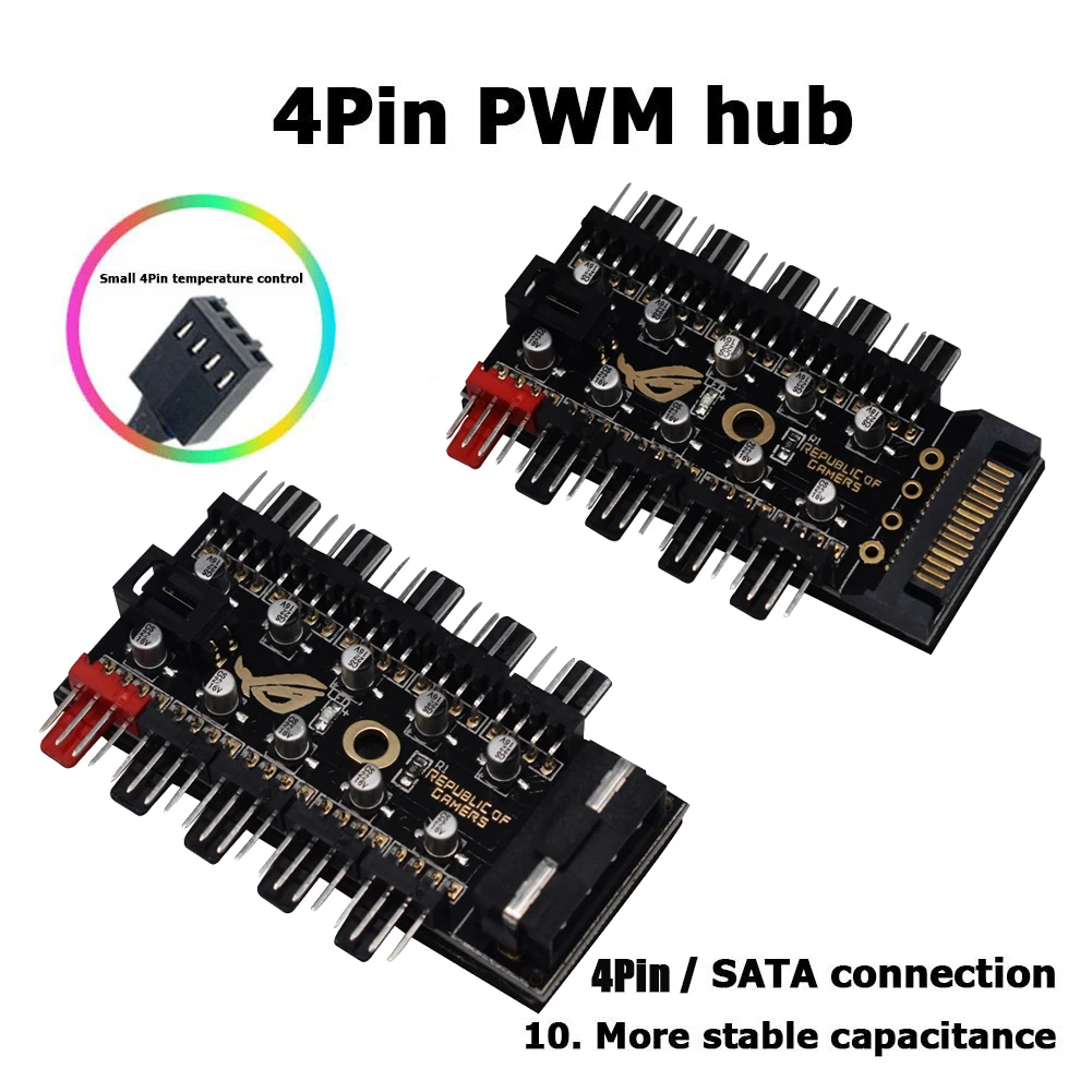 4-контактный кулер PWM для материнской платы разделитель вентилятора 1-10