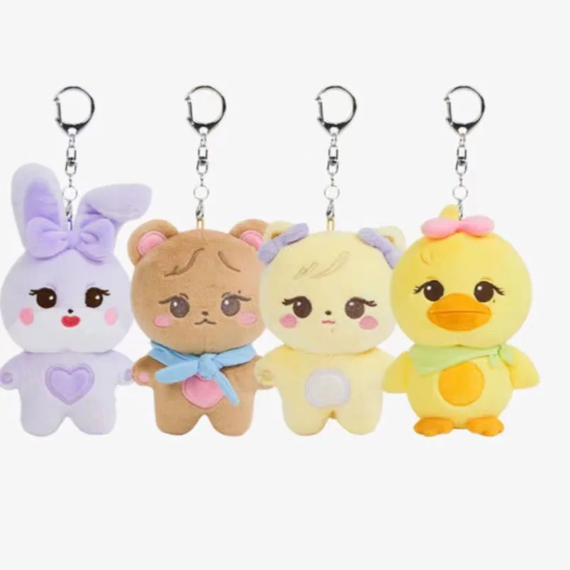 

Kpop korean Girl Group BP JENNIE Same Style Brown Bear Plush Key Chain Little Yellow Duck Purple Rabbit Plush Pendant Bag Access