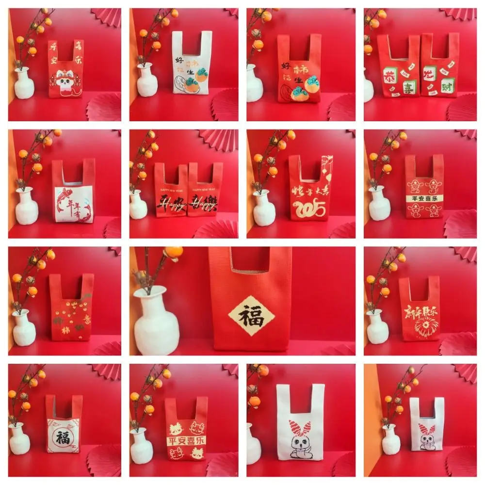 Модная сумка на запястье с мультяшным узлом плетение 2025 года змея новогодняя