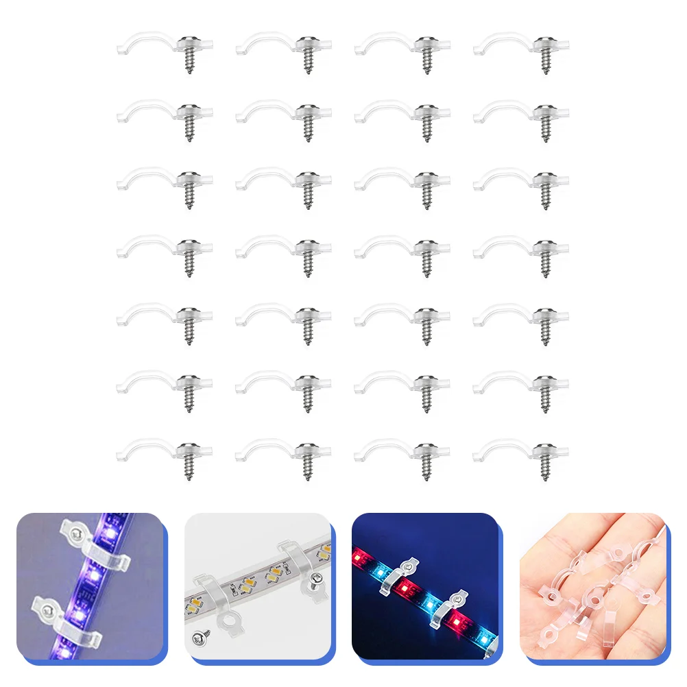 

Light Strip Led Clip String Brackets Buckle Fixing Clips Side Bracket Christmas Clamps Fastener Holiday