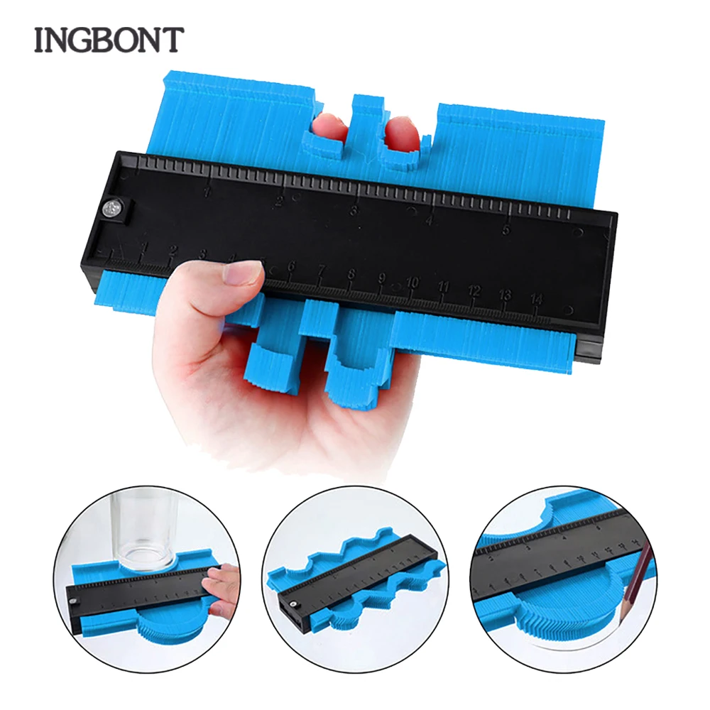 

INGBONT 15CM Plastic Shape Contour Gauge Duplicator Profile Measure Ruler Tiles Tool Wood Marking Tool Tools For Tile