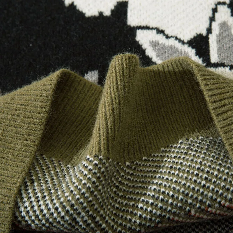 Новинка мужские вязаные свитера в стиле хип-хоп Мультяшные милые пуловеры с