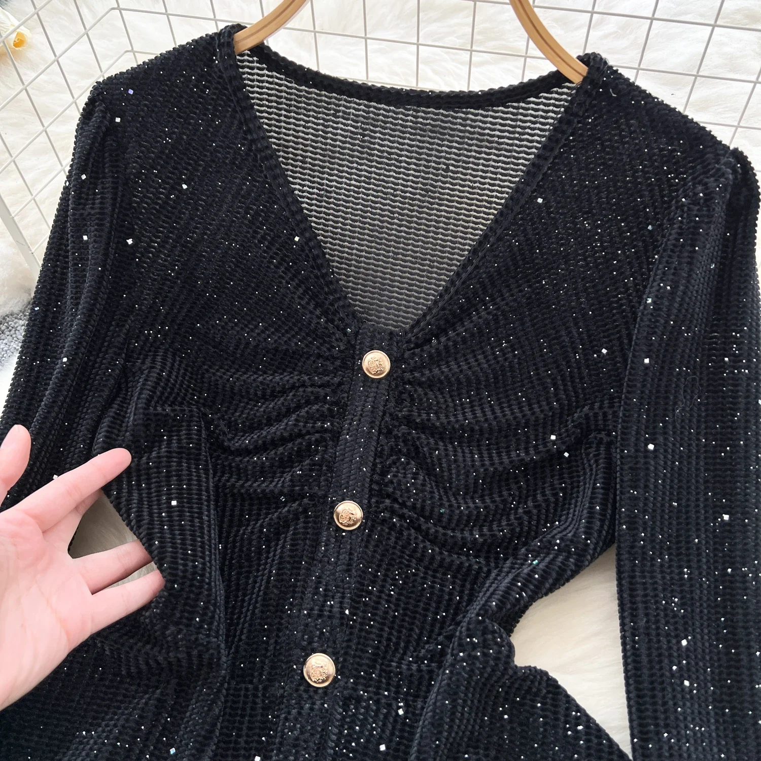 Женские сексуальные комплекты из двух предметов осень-зима сверкающий