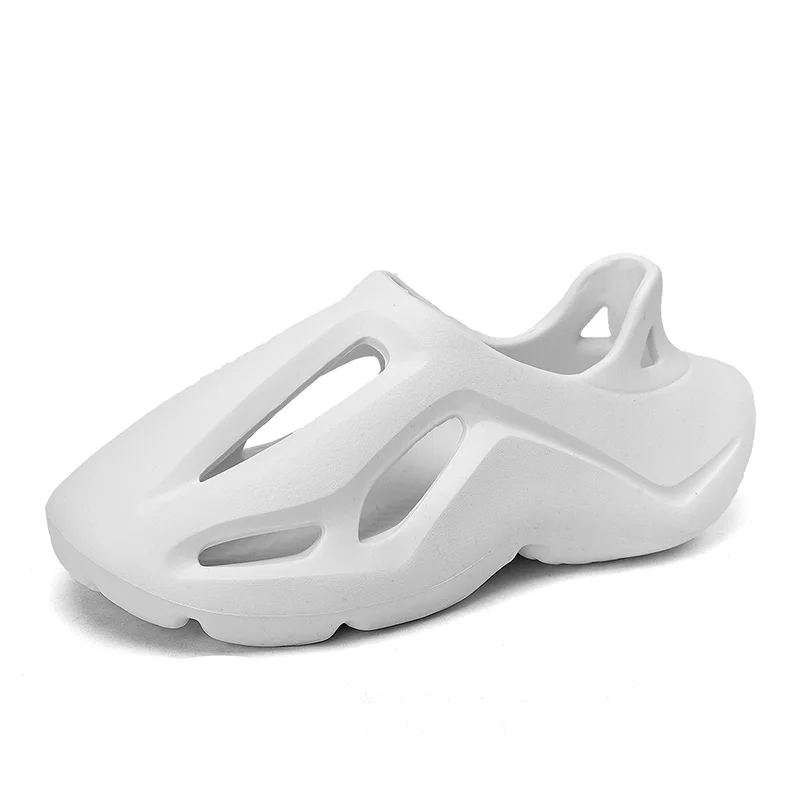 

Men's Summer 2022 Hollow Outdoor Casual Slippers Sneakers Shoes Beach Flat Heel Soft Bottom Sandals Male Jelly Garden Clogs Mule