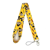 mickey mouse yellow classical style lanyard for keys the 90s phone working badge holder neck straps with phone hang ropes