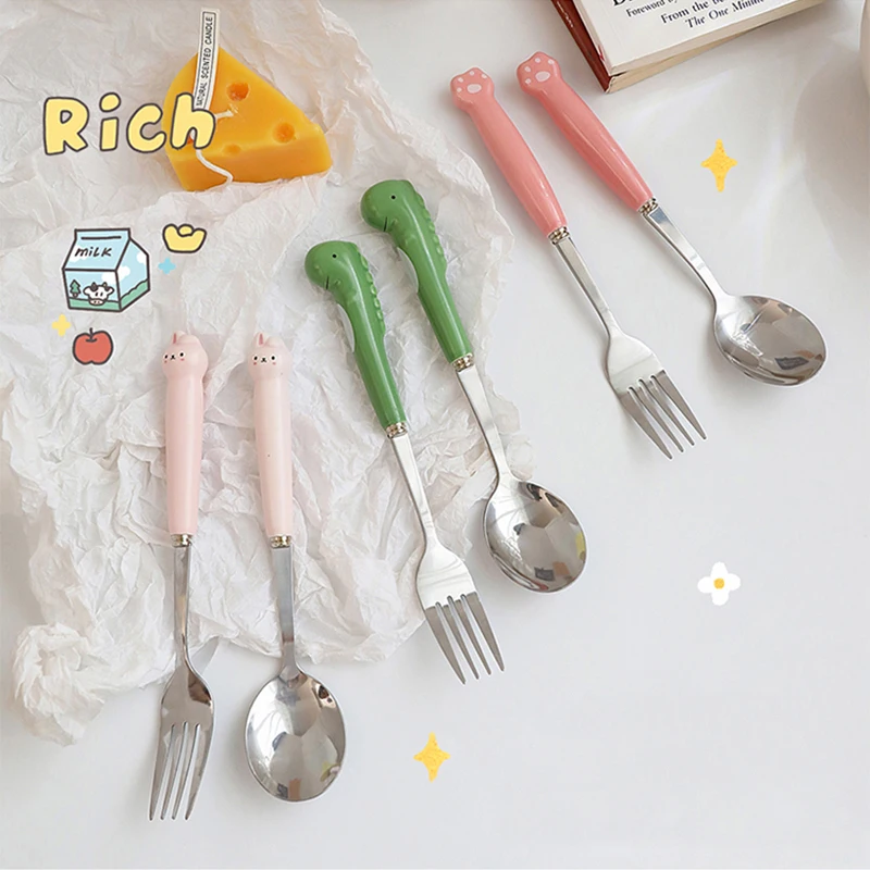 For Kids School Cute Portable Stainless Steel Tableware