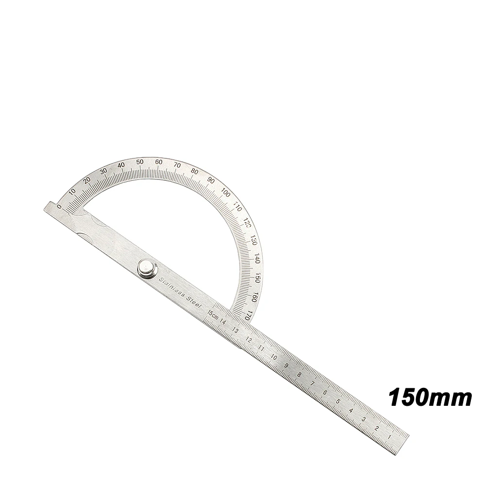 

180 Degree Protractor Metal Angle Finder Goniometer Angle Ruler Stainless Steel Woodworking Tools Rotary Measuring Ruler 100/150