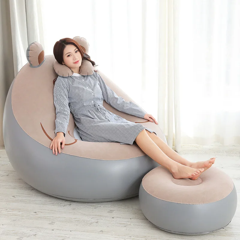 

Lazy Sofa Internet Celebrity Single Household Inflatable Sofa Bedroom Air Sofa Folding Living Room Small Apartment
