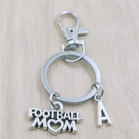 football mom sport keyring letter car key chain ring lobster clasp initial charm women jewelry accessories pendants metal
