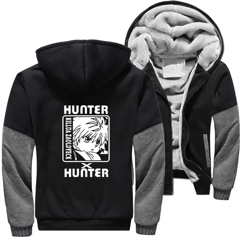 

Killua Zoldyck Hunter X Hunter Hxh Hunterxhunter Japanese Anime Winter Thicken Jacket Zip Men Fleece Hoodie Bomber Jackets Coats