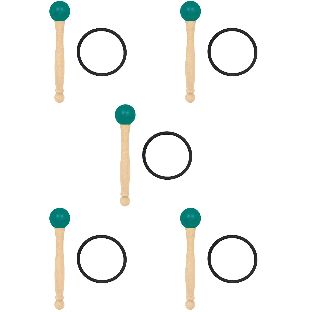 

5 Sets Crystal Bowl Music Accessories Singing Stick Meditation Rubber Band Tibetan Mallet Mallets