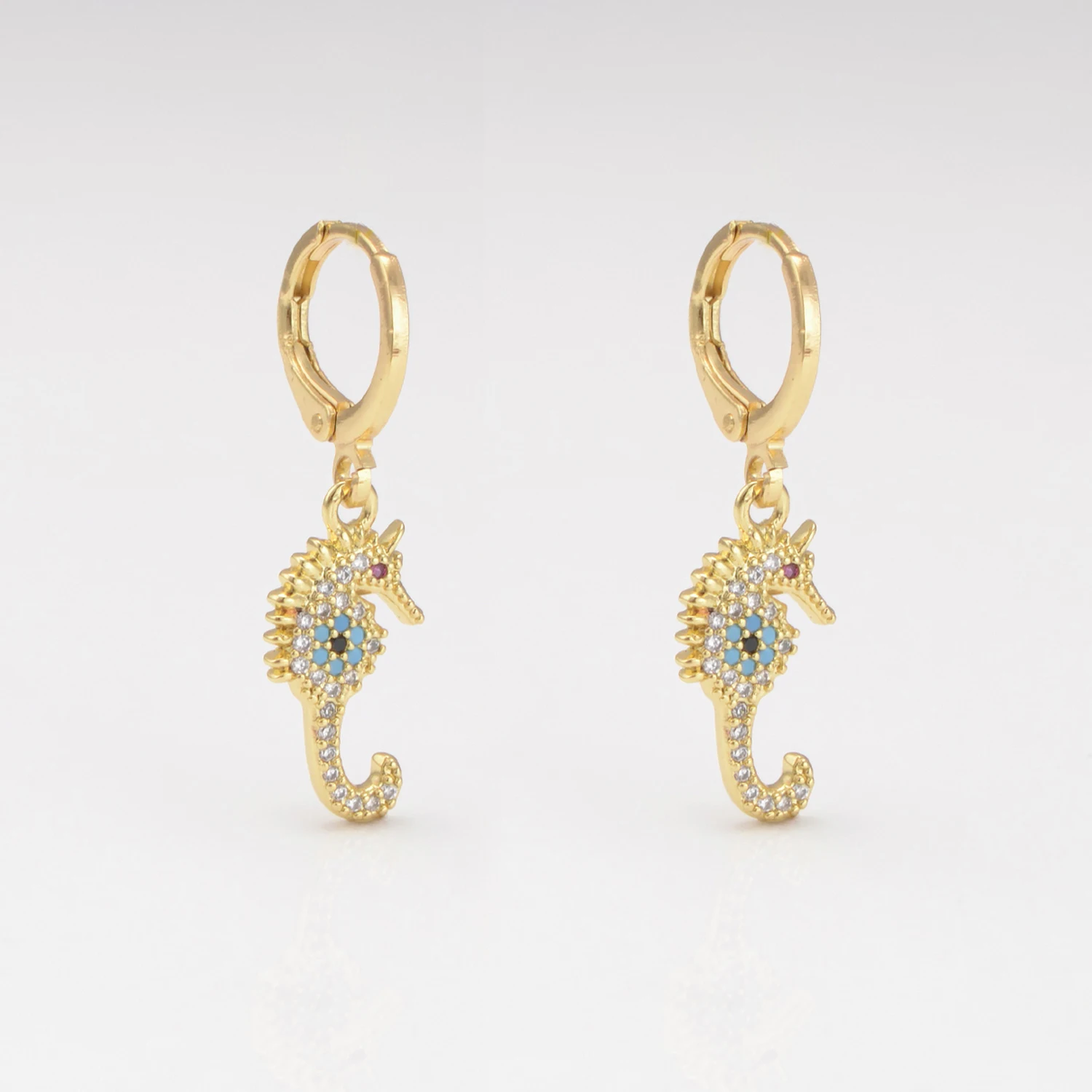 Серьги-кольца в виде животных для женщин Золотые серьги-подвески собаки орла