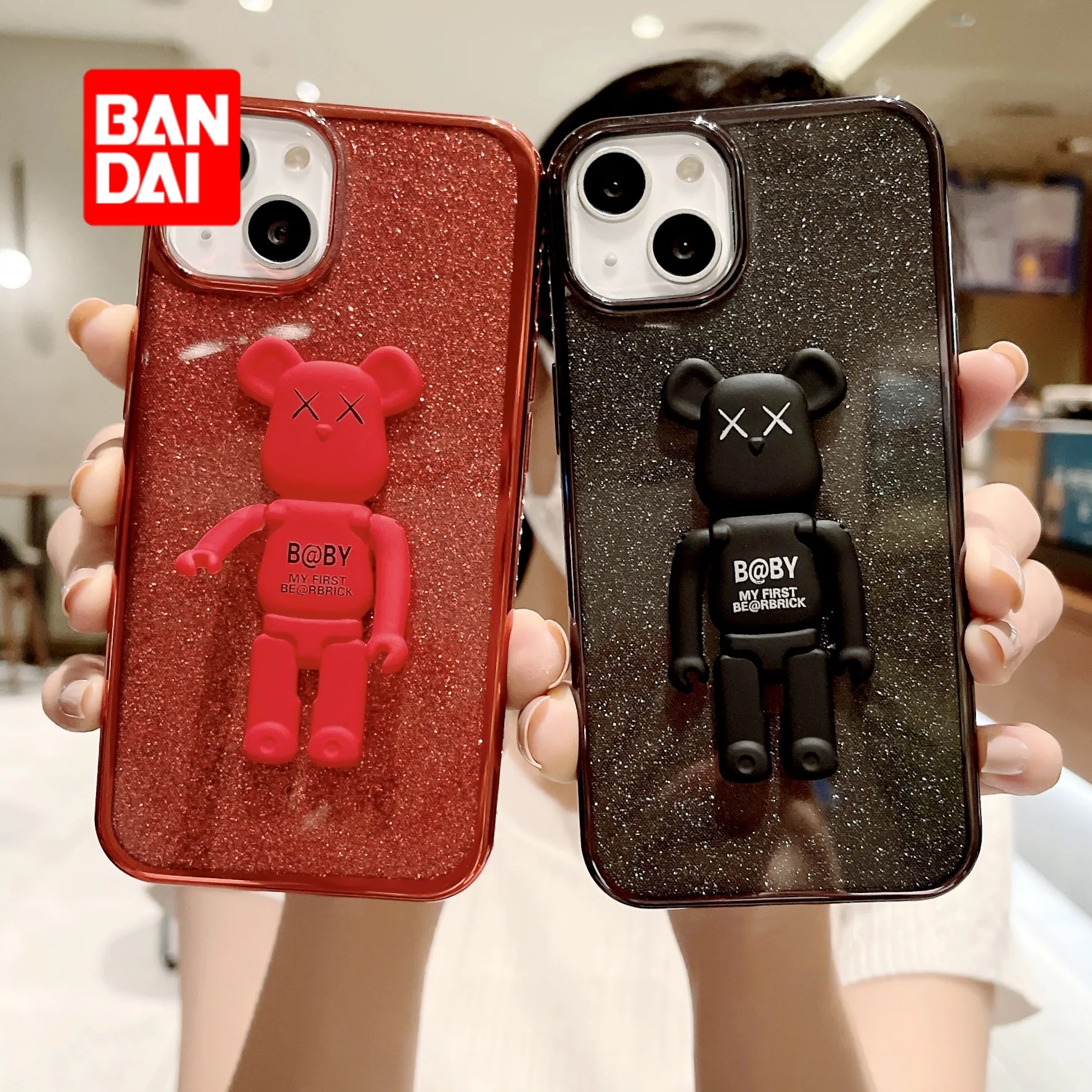 

Bandai Disney 3D Glitter Phone Case for iPhone 13 13Pro 12 12Pro 11 Pro X XS Max XR 7 8 Plus Cartoon Cover Soft Fundas Holder