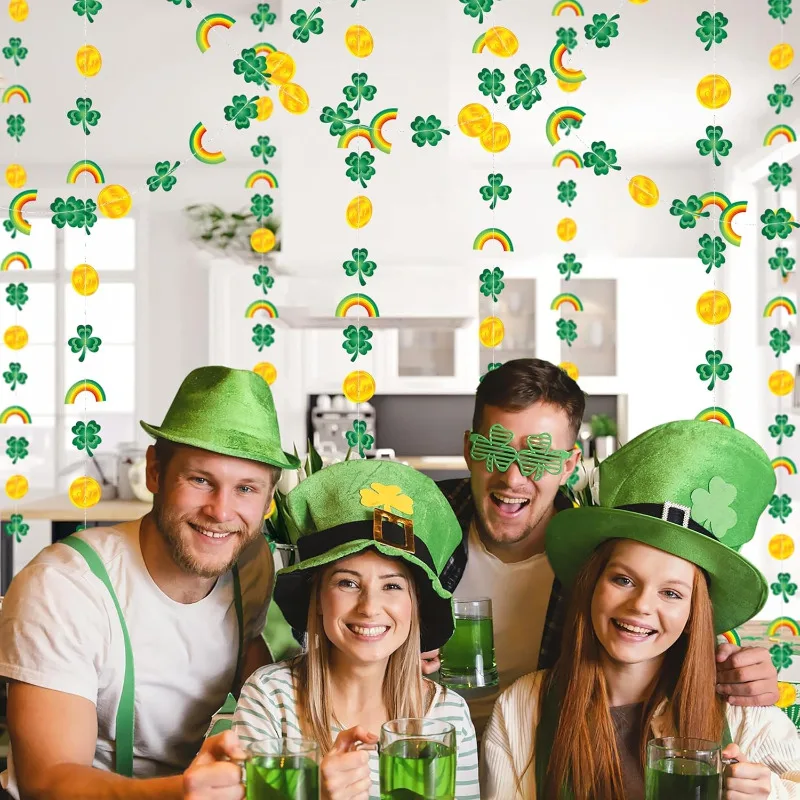 4 шт. День Святого Патрика зеленое золото клевер радуга золотая монета подвесные