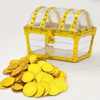 universal plastic interesting transparent pirate treasure gem box for child pirate treasure model pirate treasure toy