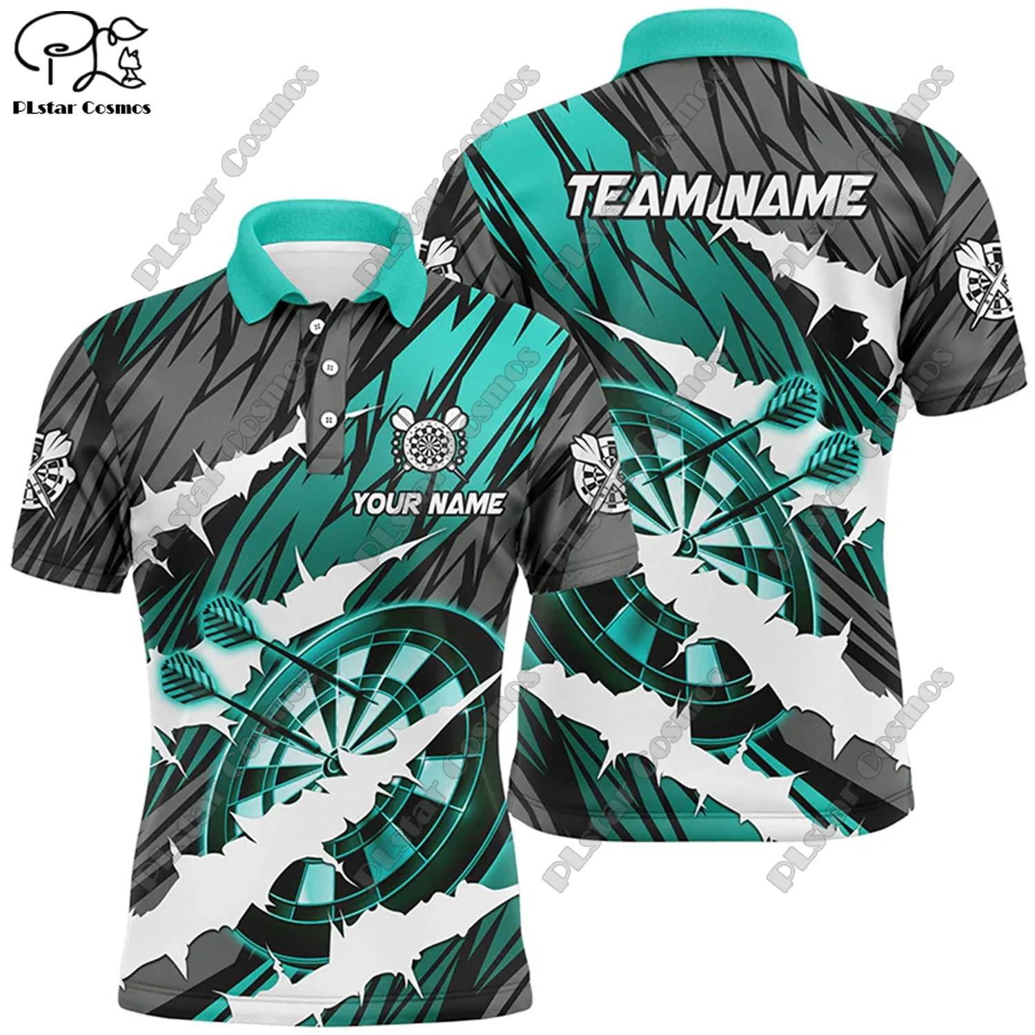 Футболка-поло с 3D-принтом пламени универсальная для отдыха спорта