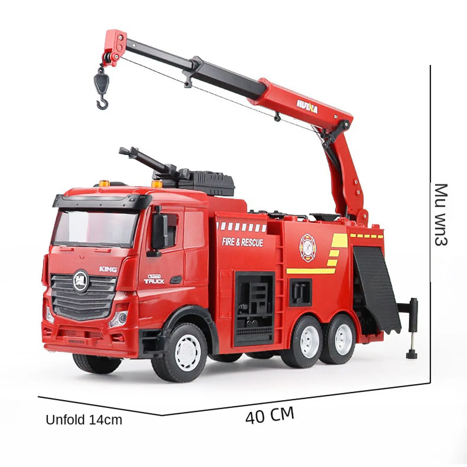 HUINA 1/18 9CH 1362 пожарная машина с дистанционным управлением 2 4G разбрызгиватель