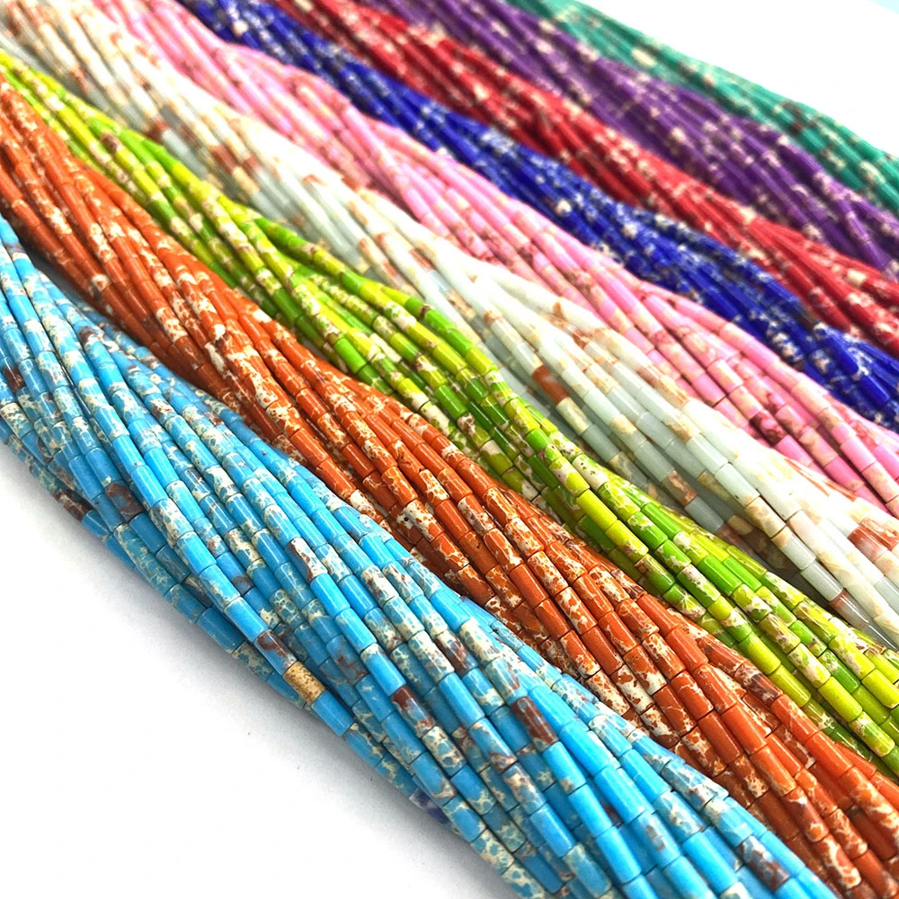 

Natural Stone Beads Emperor Imperial Stone Shoushan Stone Round Tubular Beads for DIY Jewelry Making Bracelet Necklace Accessory