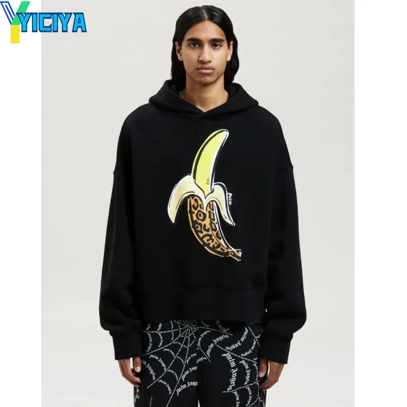 YICIYA hoodie sweatshirts palm brand Peeled banana y2k Unisex Winter Hoodies Long Sleeves Sweater CLOTHES MAN Female HOOD coats