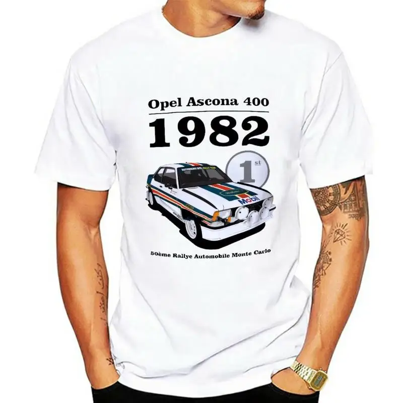 

Футболка Opel Ascona 1982, классический автомобиль, раллийный трек, подарок на день рождения, 19802020, новейшая Мужская футболка с круглым вырезом и за...