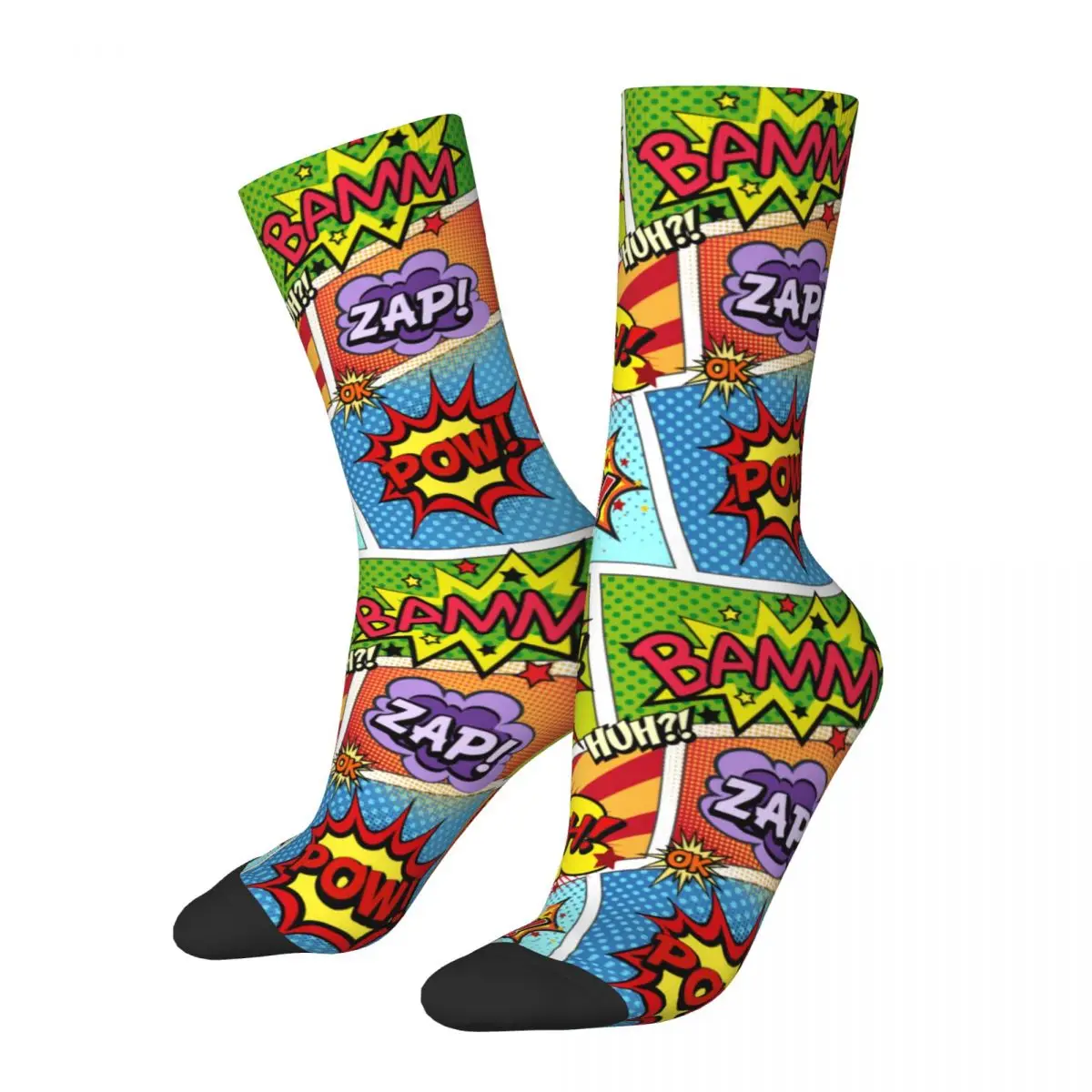 

Cozy Women Socks Colorful Comic Book Panels Accessories Soft Funny Sport Sock All Seasons