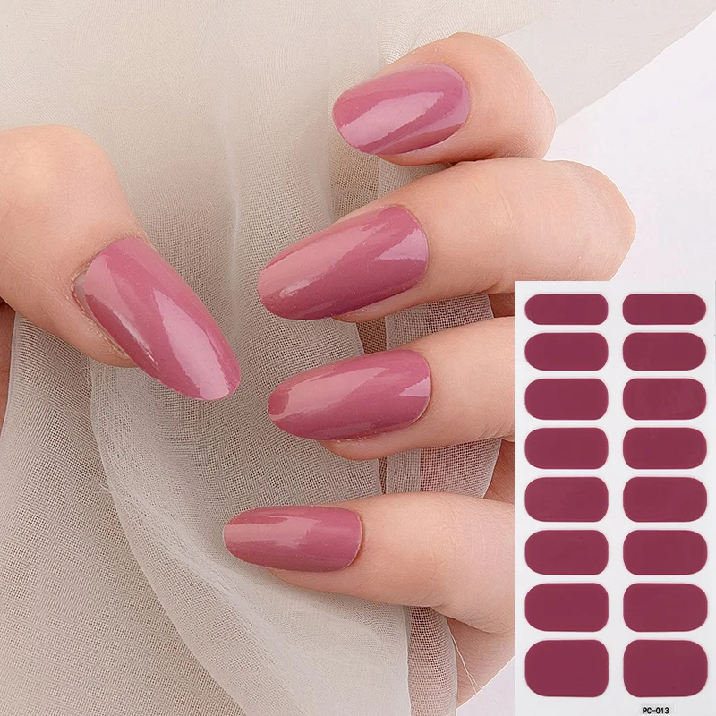 

16 tips Solid Stickers Fashion Trend Nail Art Wraps Nail Polish Ins Styles Winter DIY Stickers Adhesive Manicure Decorations