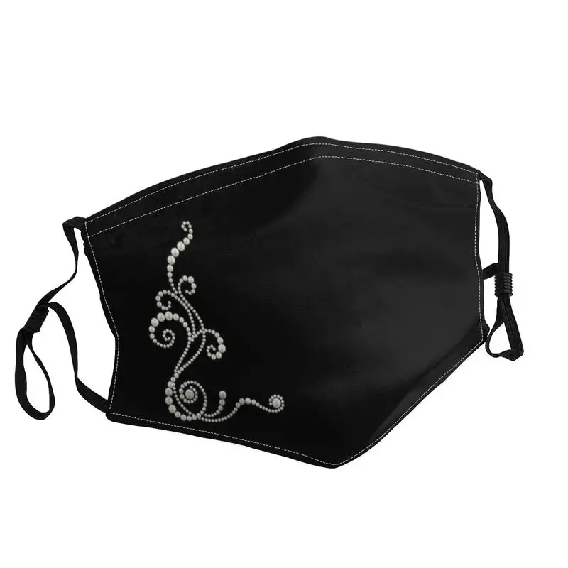 

Алмазная Регулируемая Маска для лица с жемчужинами и цветочным рисунком, унисекс, для взрослых, с блестками, пылезащитный чехол, респиратор,...