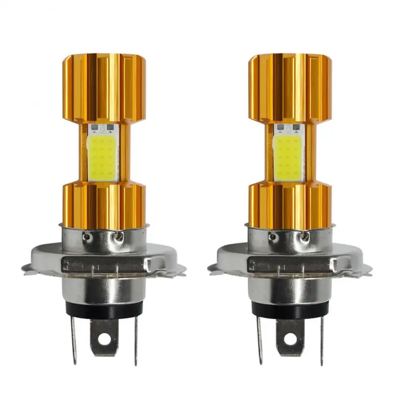 Светодиодные лампы для мотоциклетных Фар H4 BA20D P15D, 12 В, 18 Вт, COB, электрические автомобильные фары, аксессуары для мотоциклов, скутеров, противотуманные фары, 1 шт.