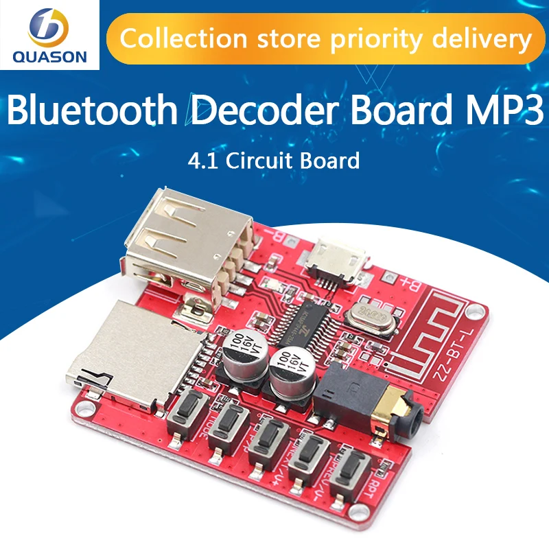 Bluetooth MP3 decoding module audio receiver board lossless car speaker amplifier modification Bluetooth 4.1 circuit DIY