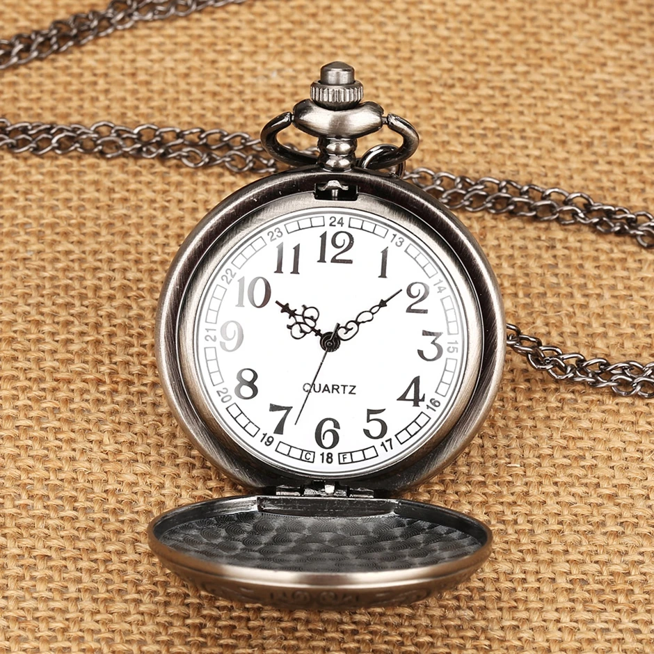 Женские и мужские кварцевые часы с подвеской-кольцом серые карманные в ретро