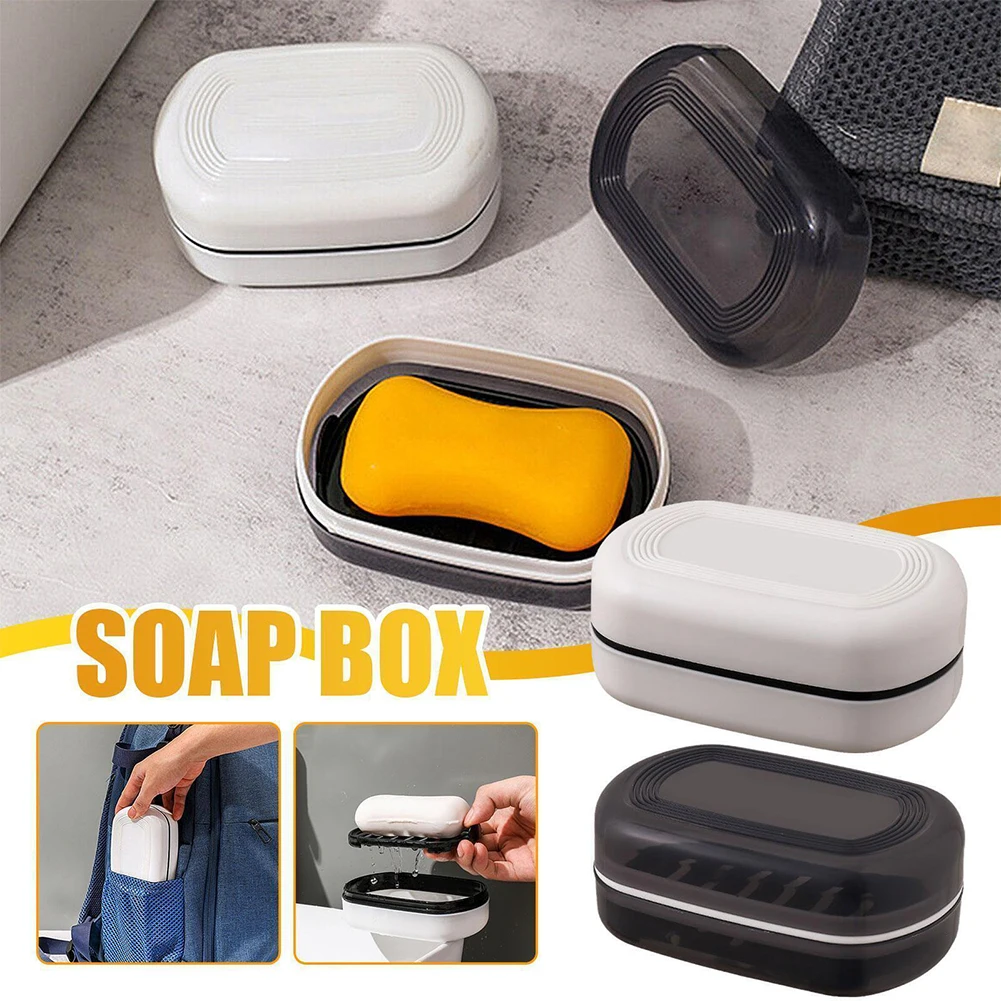 

Soap Dish Portable Travel Soap Holder Bathroom Drain Soap Dish With Lid Bathroom Waterproof Container